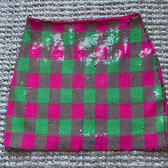 Trina Turk Rico Sequin Mini Skirt Sz 4 - Picture 6 of 7